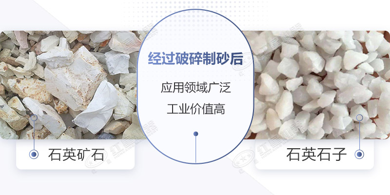 石英石經(jīng)過(guò)破碎加工后的效果